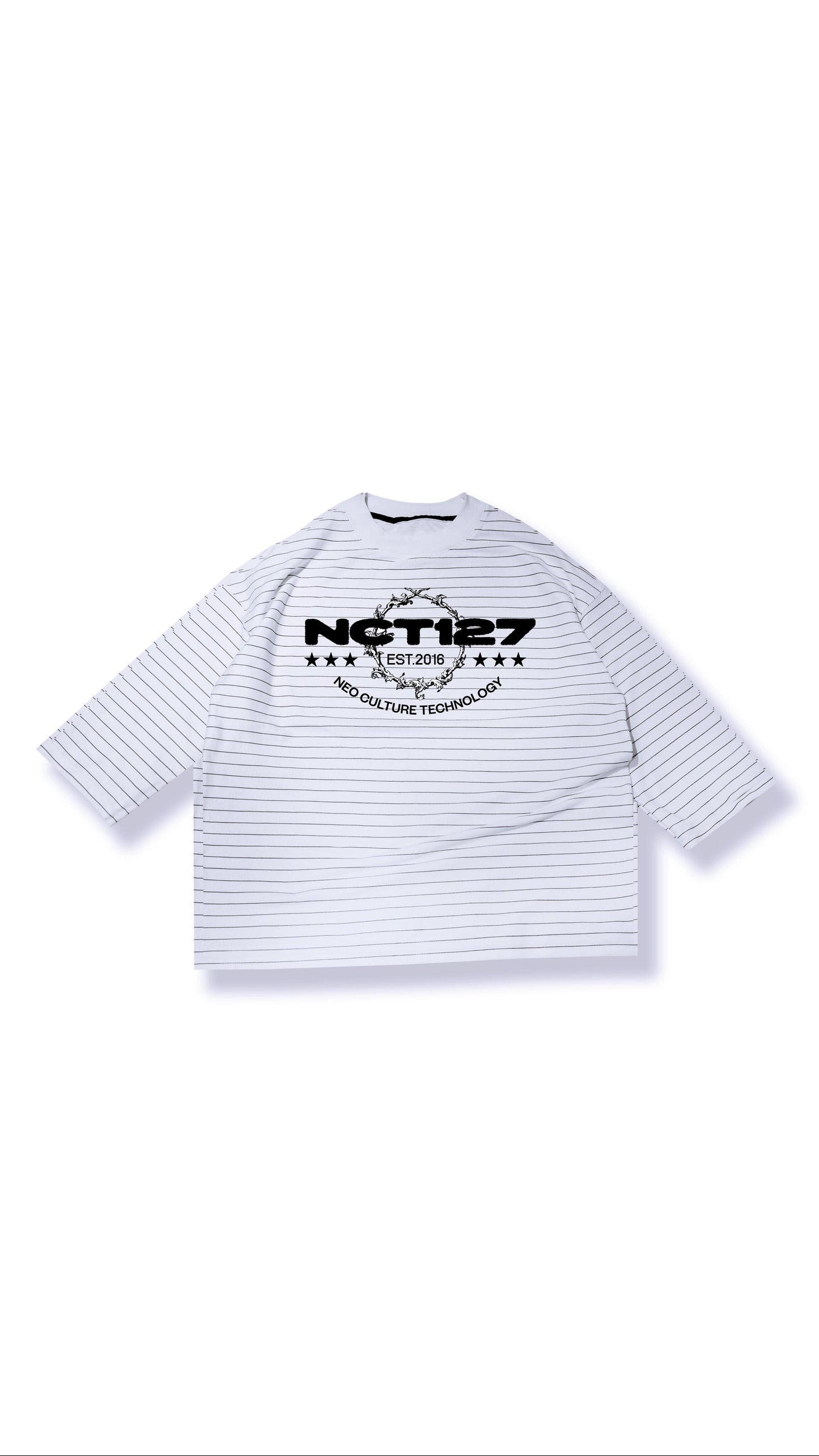 Playera Rayas Blanca Stray Kids, Exo, Nct127, P1Harmony