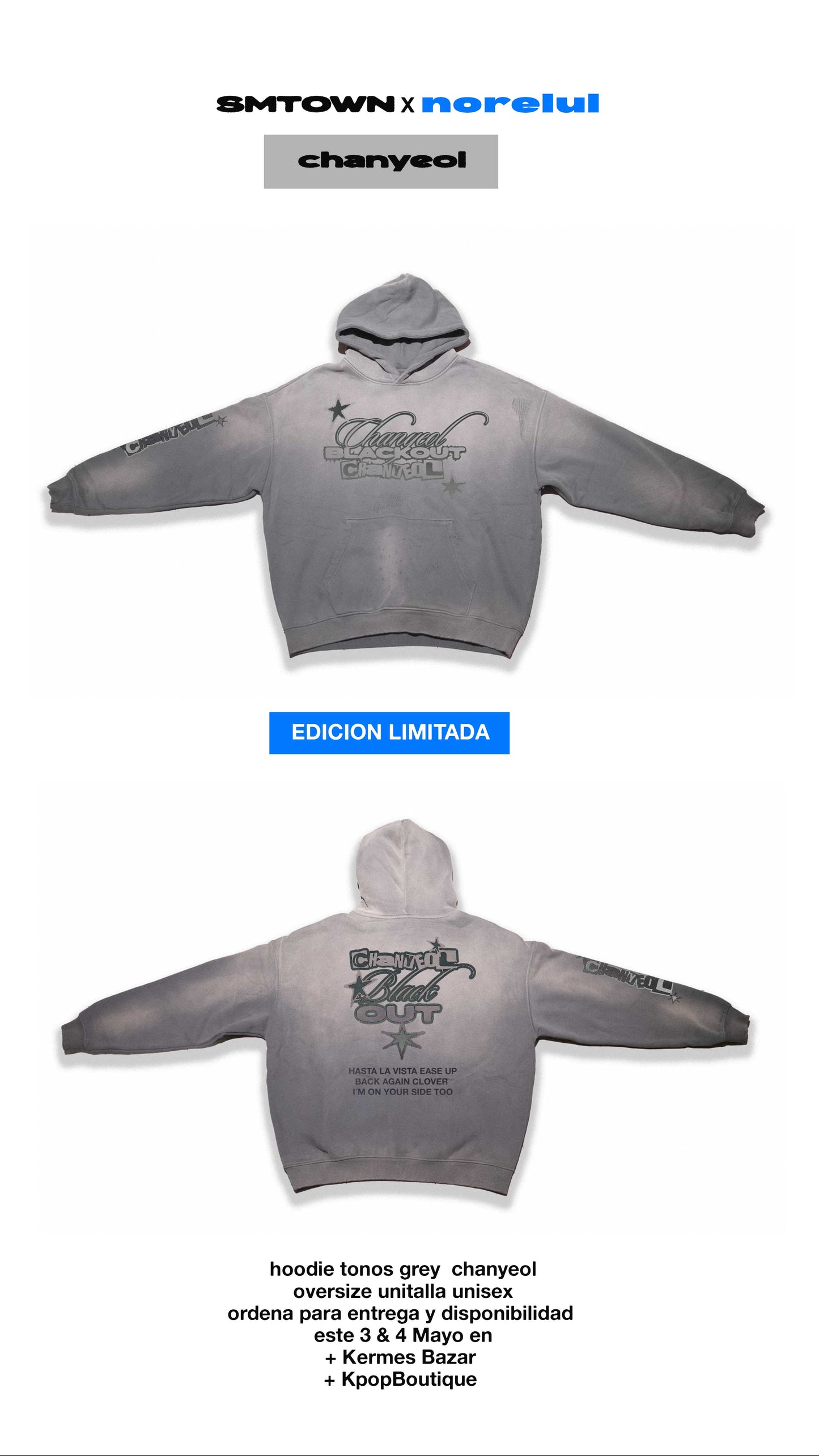Sudadera con Gorro Hoodie Black Out Chanyeol Exo