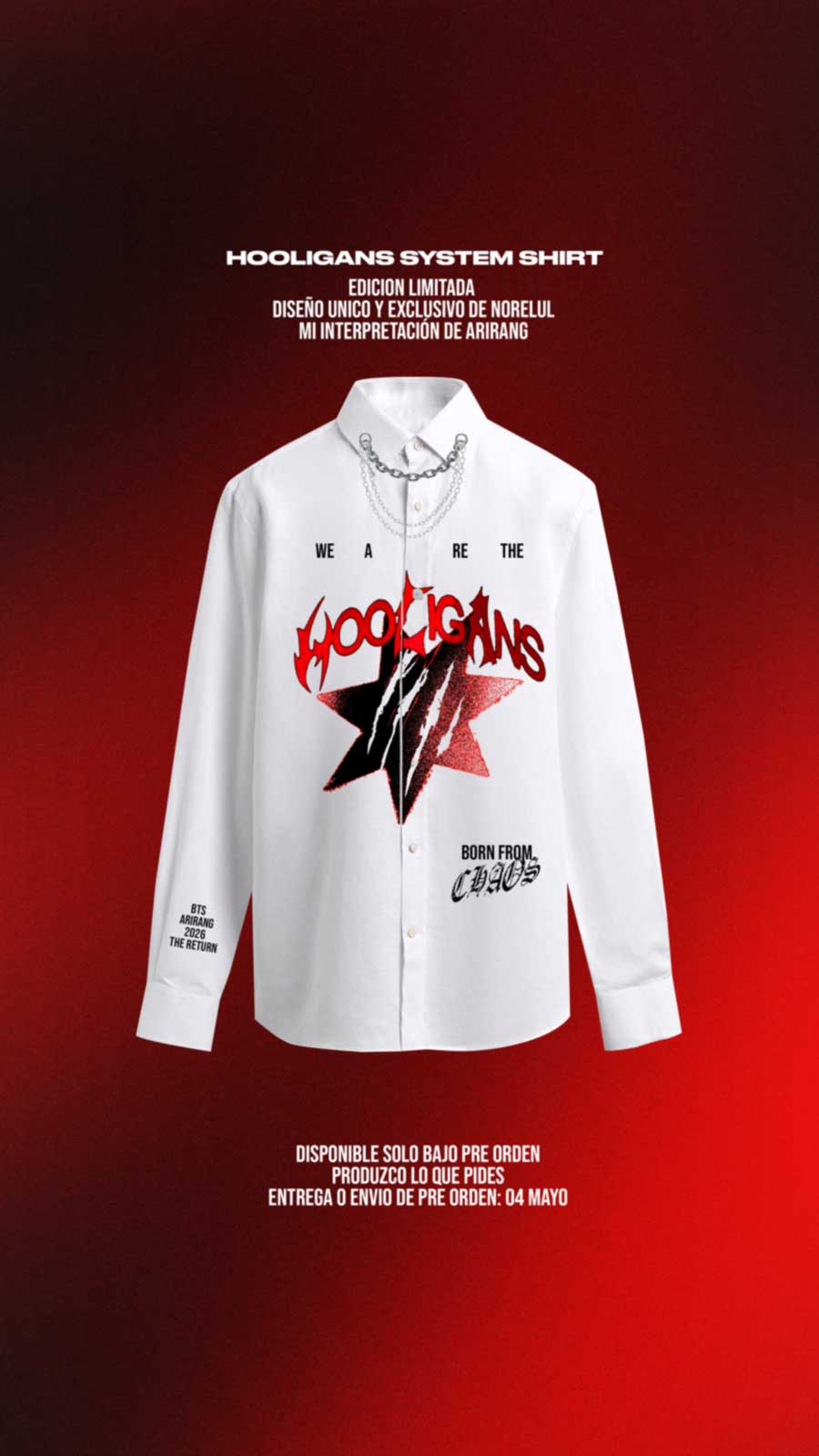 ARIRANG BTS Camisa Hooligans System Shirt