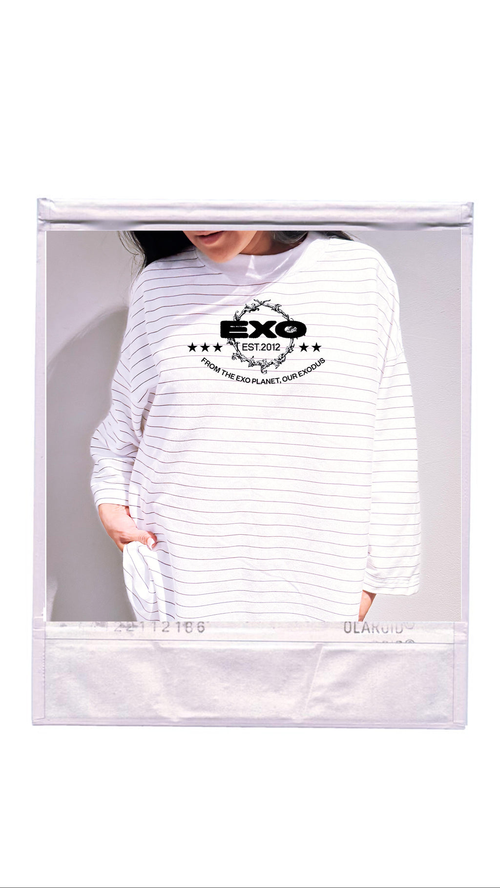Playera Rayas Blanca Stray Kids, Exo, Nct127, P1Harmony