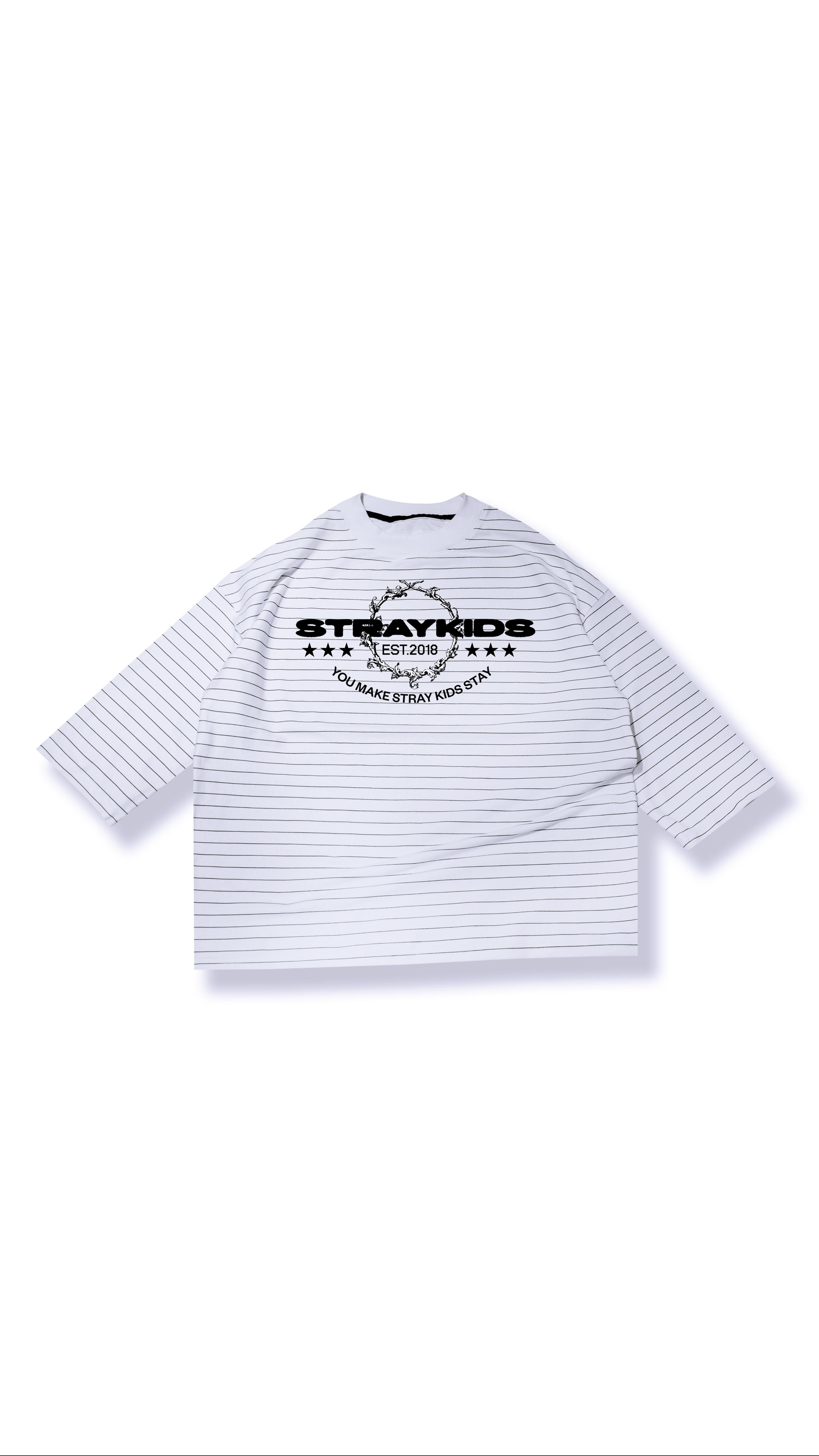 Playera Rayas Blanca Stray Kids, Exo, Nct127, P1Harmony