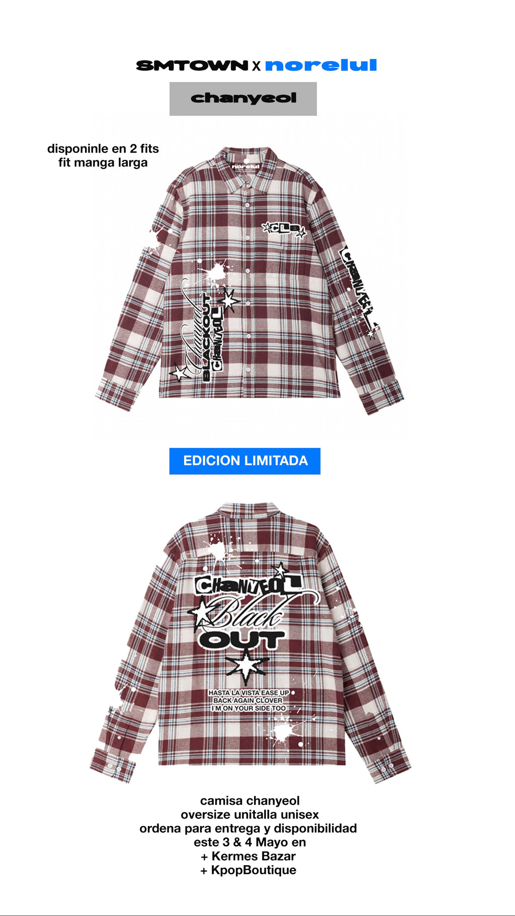 Exo/ Nct127 Camisa Oversize