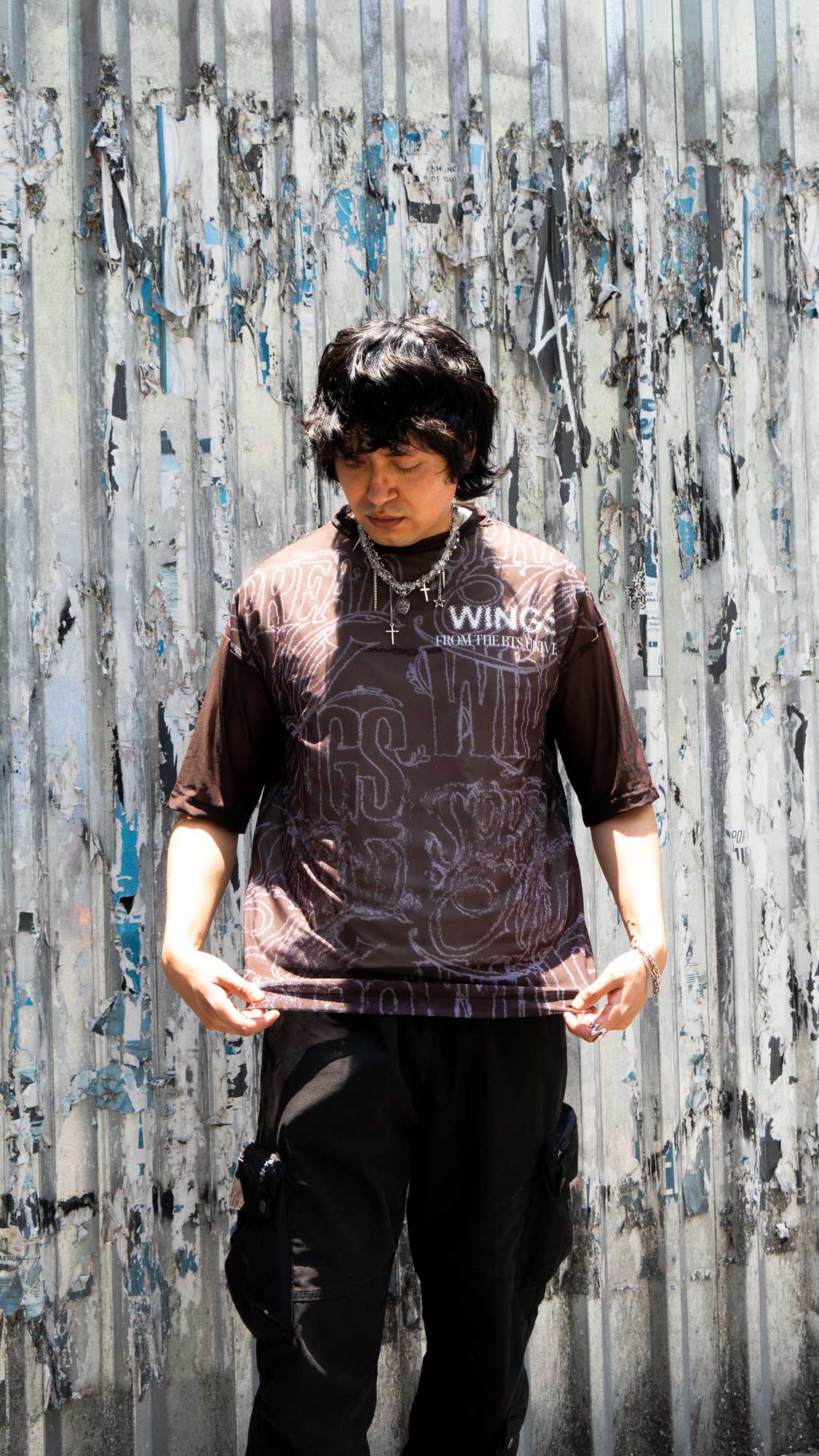 Shadow Wings Mesh Oversize Tee | WINGS Pt1 BTS