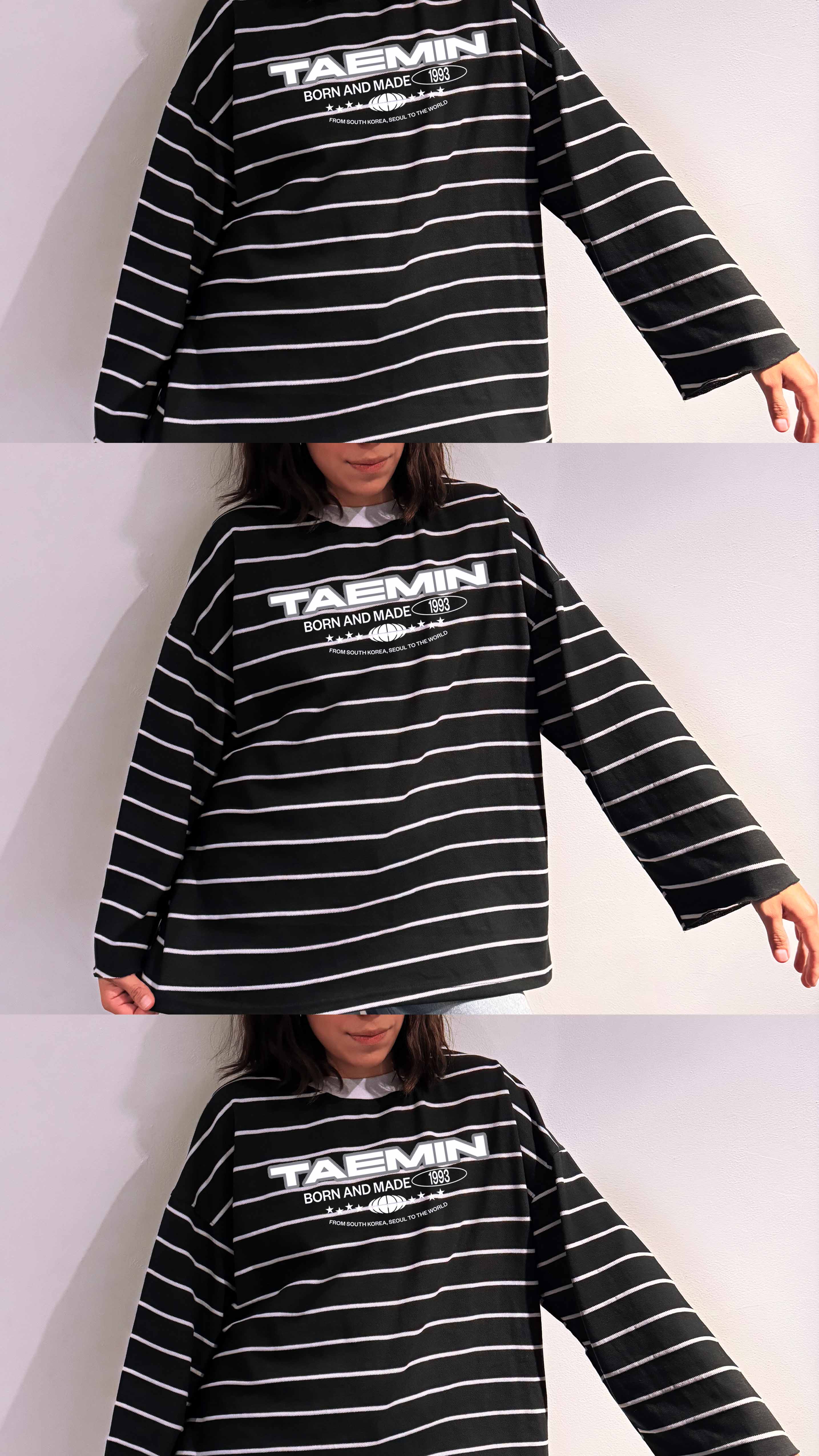 Playera Rayas Seventeen, Enhypen, Taemin, Ateez