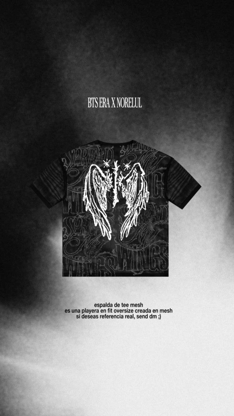Shadow Wings Mesh Oversize Tee | WINGS Pt1 BTS