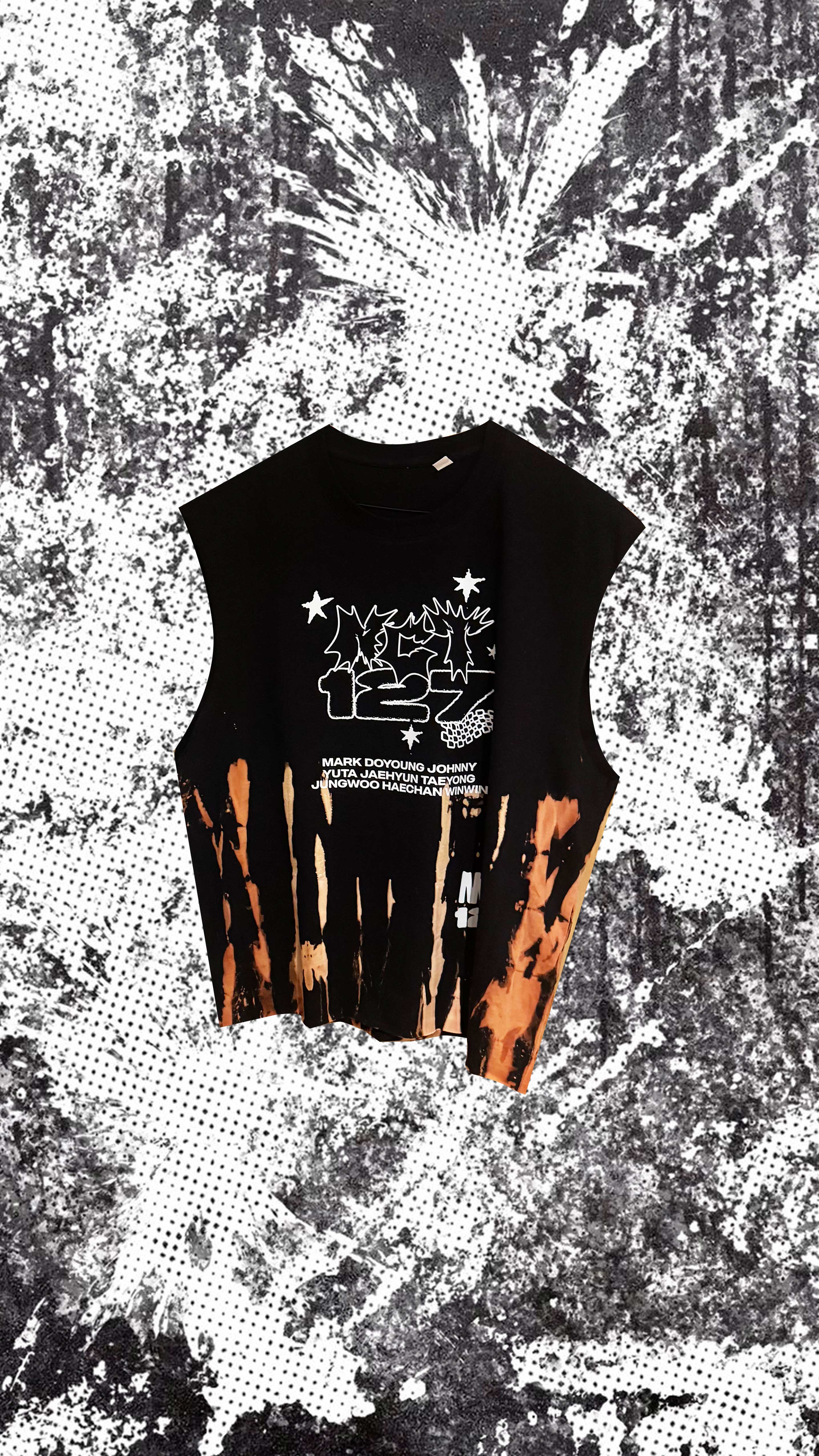 Nct127 / Chanyeol Exo Playera Tank Rocker Desteñida