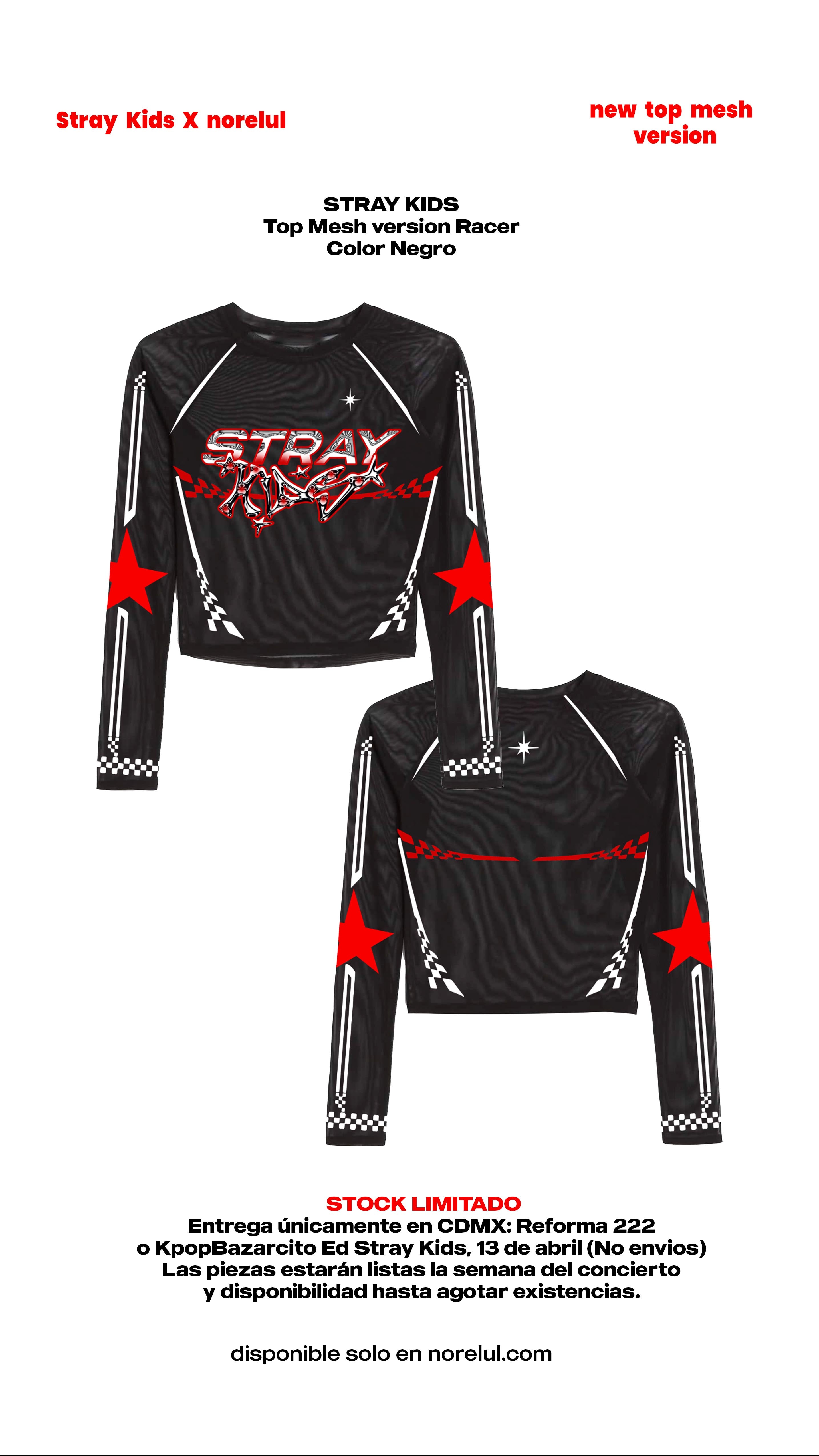 Stray Kids Playera Mesh Racer