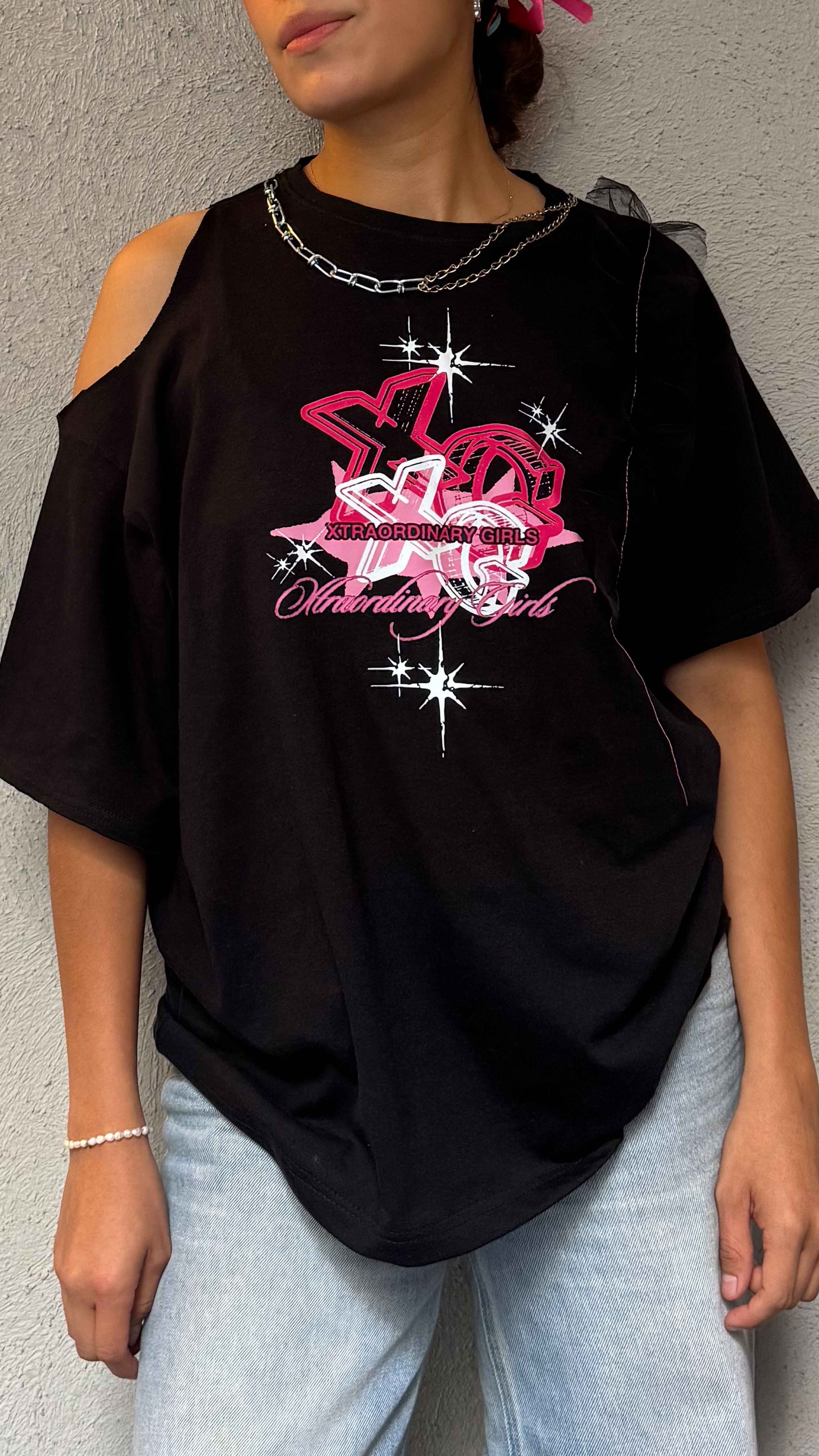 XG Playera Oversize Tee Asimetrica